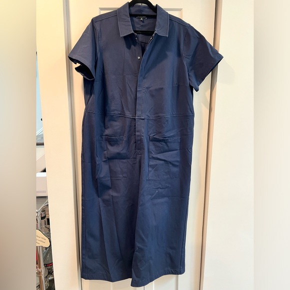 Universal Standard Kate Stretch Cotton Twill Jumpsuit -Navy -Univ Std M/18-20/2X - Picture 1 of 4